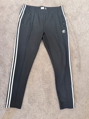 adidas Black Jogger Pants with White Logo